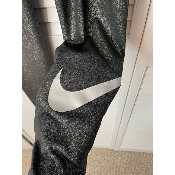 Nike Pro Dri-Fit pull on stretch leggings black sparkle women's size medium - Picture 3 of 4